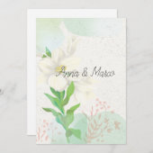 結婚式招待状の繊細な花 招待状 (正面/裏面)