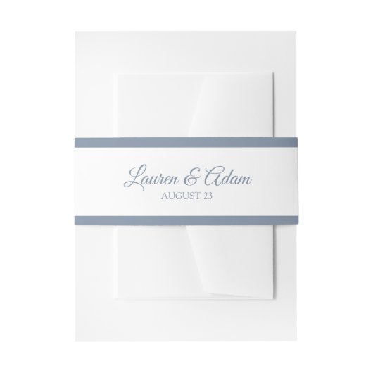 結婚式招待状の覆い|の基本的なボーダー挨りだらけの青 招待状ベリーバンド (正面例)