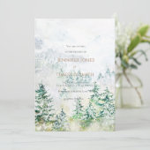 結婚式招待状の雪の多い冬松の森 招待状 (スタンド正面)