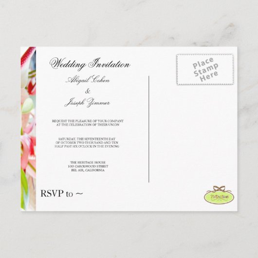 結婚式招待状はがき インビテーションポストカード (裏面)