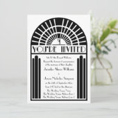 結婚式招待状はっきりしたアールデコスタイル 招待状 (スタンド正面)