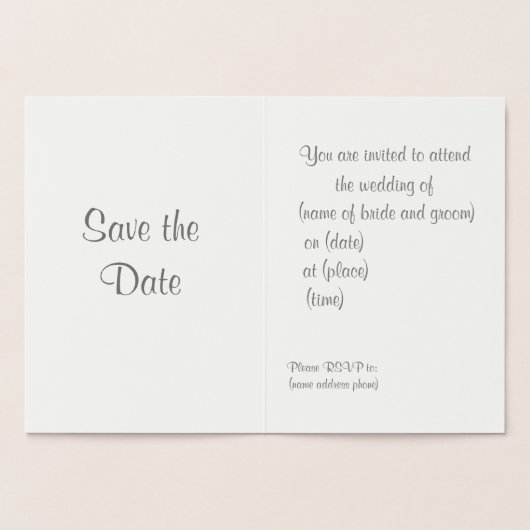 結婚式招待状は開花のヴィンテージの線画に上がりました 箔カード (内部)