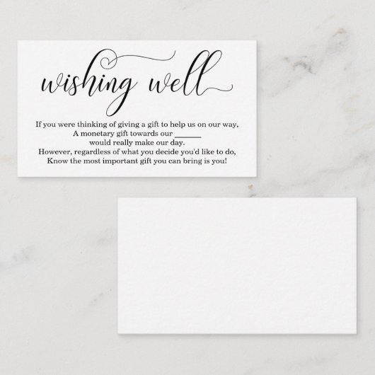 結婚式招待状をよくエレガントな希望 エンクロージャーカード (正面/裏面)