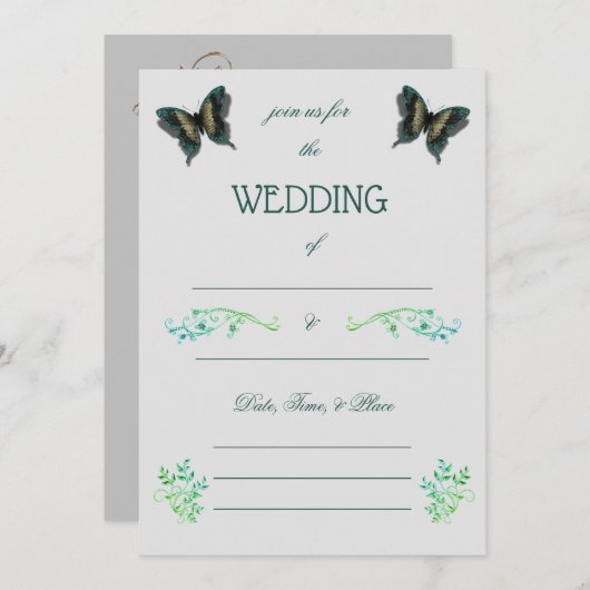 結婚式招待状を埋め空白のる 招待状 (正面/裏面)