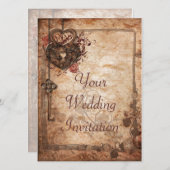 結婚式招待状を締め、調整して下さい 招待状 (正面/裏面)