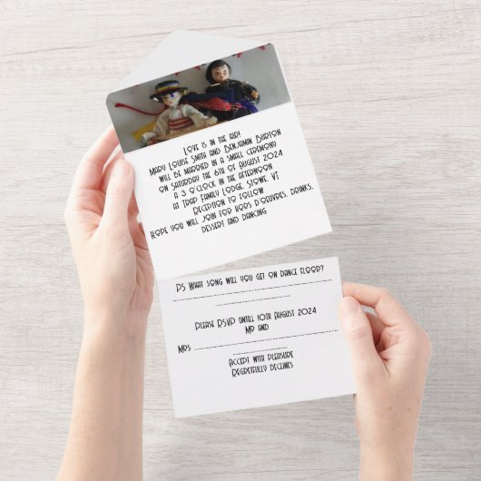 結婚式招待状を1つにまとめる オールインワン招待状 (貼ってはがせる)