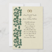結婚式招待状アイビー葉オンリネンルックBG 招待状 (正面)