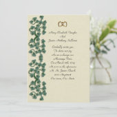 結婚式招待状アイビー葉オンリネンルックBG 招待状 (スタンド正面)