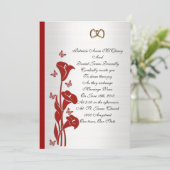 結婚式招待状アカユリと蝶 招待状 (スタンド正面)