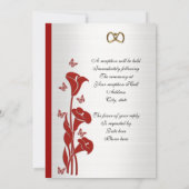 結婚式招待状アカユリと蝶 招待状 (裏面)