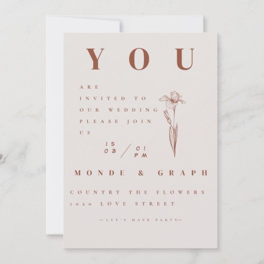 結婚式招待状アート 招待状 (正面)