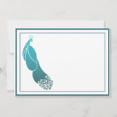 結婚式招待状アールデコピーコックインティール（緑がかった色）グリーン 招待状 (裏面)