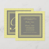 結婚式招待状イエローダマスク 招待状 (正面/裏面)