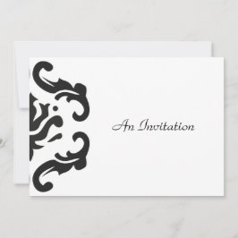 結婚式招待状インスタイリッシュブラック&ホワイトダマスク 招待状