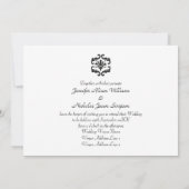 結婚式招待状インスタイリッシュブラック&ホワイトダマスク 招待状 (裏面)