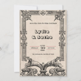 結婚式招待状イン旧ベージュ紙 招待状