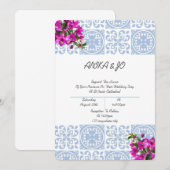 結婚式招待状イン青ロマンチックイタリアンスタイル 招待状 (正面/裏面)