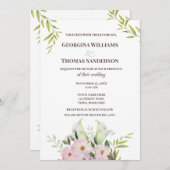 結婚式招待状ウォーターカラーホワイトカラユリ 招待状 (正面/裏面)