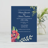 結婚式招待状ウォーターカラーレッドポピー離れズ 招待状 (スタンド正面)