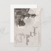 結婚式招待状ウォーターカラー絵画ホテル 招待状 (正面/裏面)