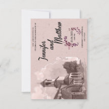 結婚式招待状ウォーターカラー絵画ホテル