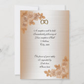 結婚式招待状エレガントサテンルックバラ 招待状 (裏面)