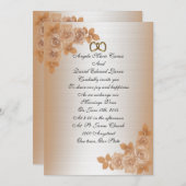 結婚式招待状エレガントサテンルックバラ 招待状 (正面/裏面)