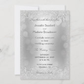 結婚式招待状エレガントシルバーフェイクグリッター 招待状 (正面)