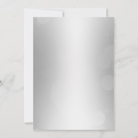 結婚式招待状エレガントシルバーフェイクグリッター 招待状 (裏面)