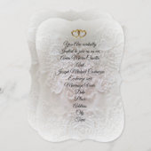 結婚式招待状エレガントソフトフォーカスレース 招待状 (正面/裏面)