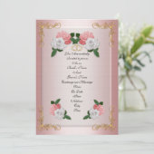 結婚式招待状エレガントフォーマルピンクのバラ 招待状 (スタンド正面)