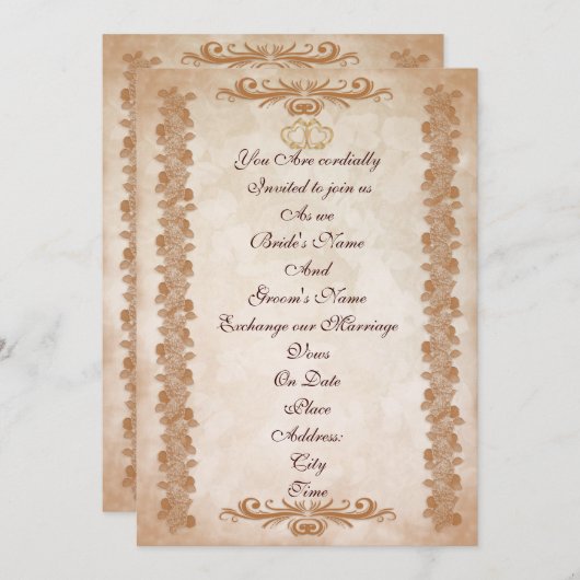 結婚式招待状エレガントフォーマルフローラ 招待状 (正面/裏面)