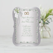 結婚式招待状エレガントホワイトダイヤモンド 招待状 (スタンド正面)