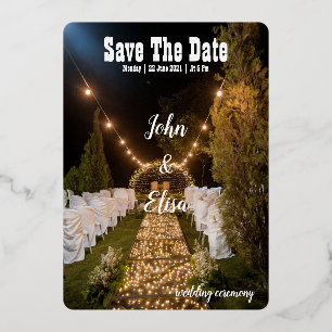 結婚式招待状エレガント映画の表紙 箔招待状