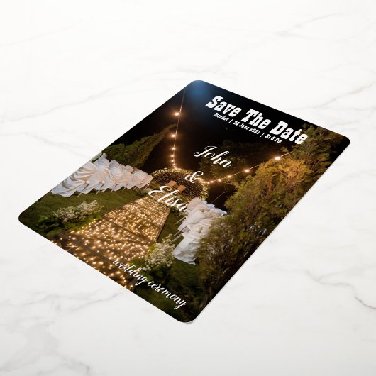 結婚式招待状エレガント映画の表紙 箔招待状 (回転した状態)