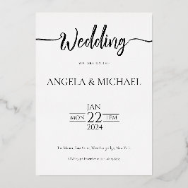 結婚式招待状エレガント書 箔招待状