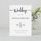 結婚式招待状エレガント書 箔招待状 (立ち正面)