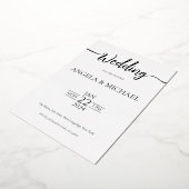 結婚式招待状エレガント書 箔招待状 (回転した状態)