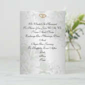 結婚式招待状エレガント白サテンフローラ 招待状 (スタンド正面)