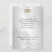 結婚式招待状エレガント白フローラ 招待状 (裏面)