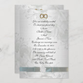 結婚式招待状エレガント白フローラ 招待状 (正面/裏面)