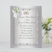 結婚式招待状エレガント白大文字書式 招待状 (スタンド正面)