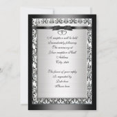 結婚式招待状エレガント白黒 招待状 (裏面)