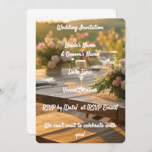 結婚式招待状エレガント素朴フローラ 招待状 (正面/裏面)