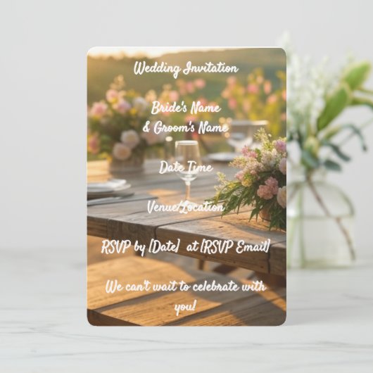 結婚式招待状エレガント素朴フローラ 招待状 (スタンド正面)