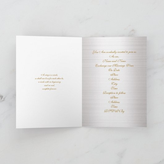 結婚式招待状エレガント縁ど金ゴールド 招待状 (内部)