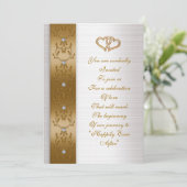 結婚式招待状エレガント縁ど金ゴールド 招待状 (スタンド正面)