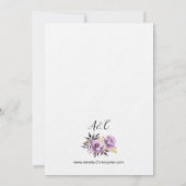 結婚式招待状エレガント薄紫花 招待状 (裏面)