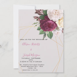 結婚式招待状エレガント黄金幾何学 招待状