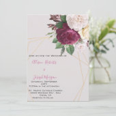 結婚式招待状エレガント黄金幾何学 招待状 (スタンド正面)